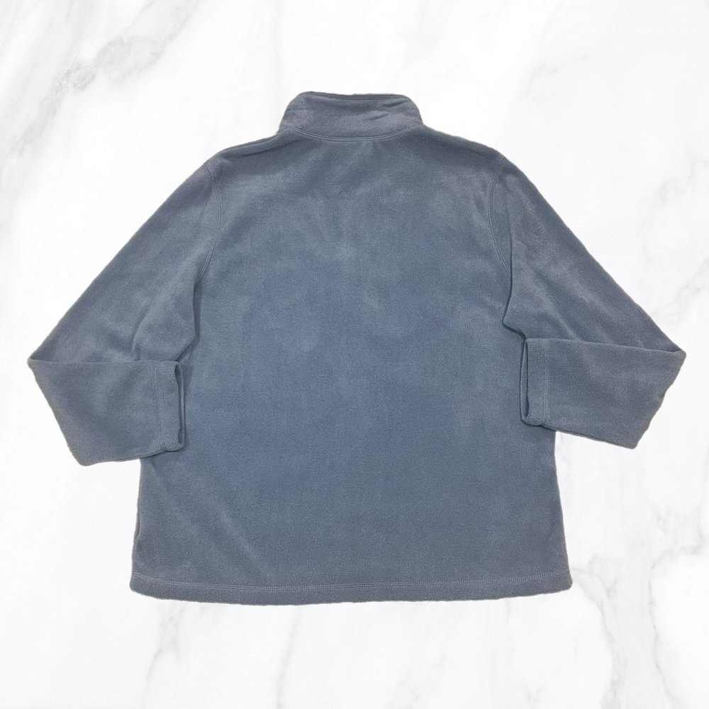 Croft & Barrow Blue Full Zip Embroidered Ice Skating Fleece Coat, Size L - Picture 2 of 6